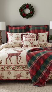 Accessorize with holiday pillows and throws