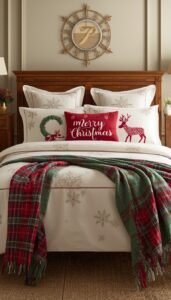 Accessorize with holiday pillows and throws