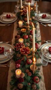 Candle Focused Christmas Table Centerpieces