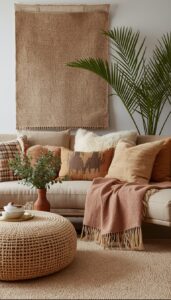 Choose earthy tone pillows