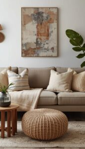 Choose earthy tone pillows