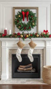 Classic Christmas Mantel Decor with a Timeless Feel