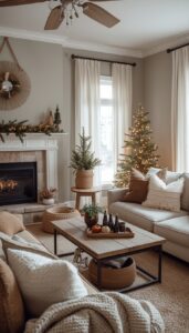 Cozy Boho Christmas Living Room