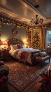 Cozy Christmas Bedroom Styling