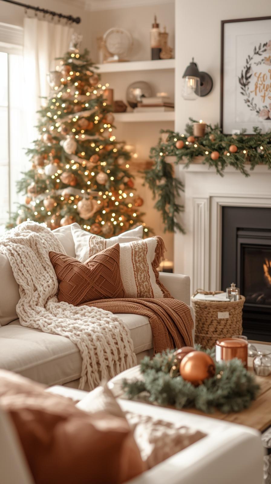 Cozy Living Room Holiday Styling