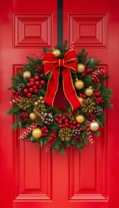 Festive Colorful Christmas Wreaths