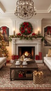 Fireplace Christmas Decor Ideas for the Living Room
