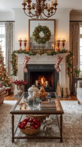 Fireplace Christmas Decor Ideas for the Living Room