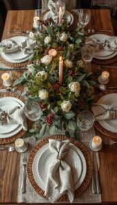 Floral Christmas Table Centerpieces