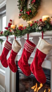 Hang stockings evenly and securely