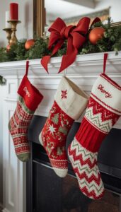 Hang stockings evenly and securely