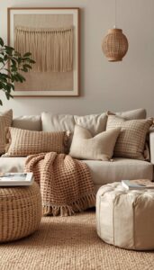 Layered Cozy Textiles and Seating Areas