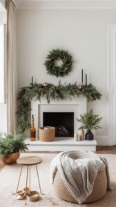 Minimalist Christmas Decor with Greenery