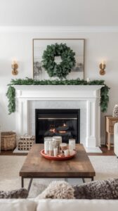 Minimalist Christmas Mantel Decor