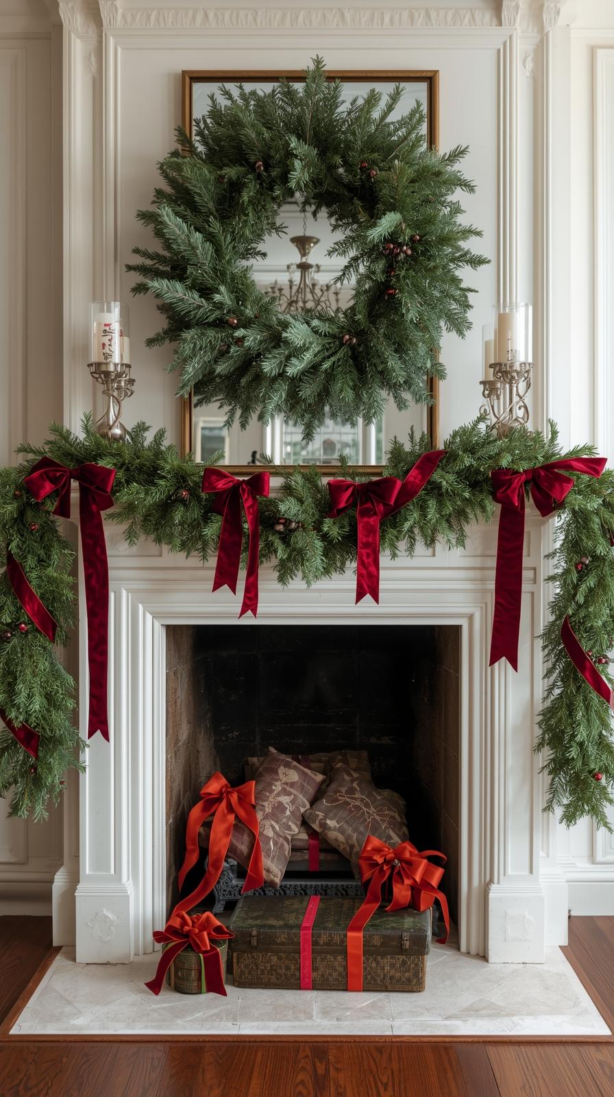 Mix Natural Greenery and Ribbon