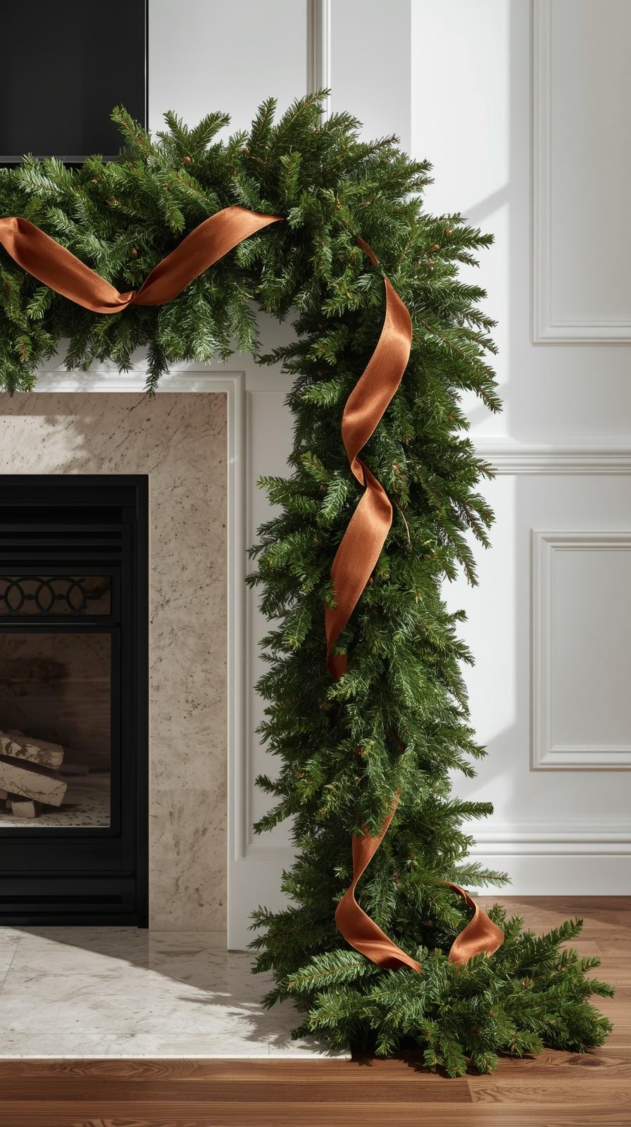 Mix Natural Greenery and Ribbon