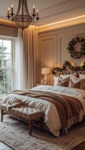 Neutral Christmas Bedroom Decor