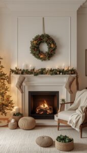 Neutral Christmas Decor with Simple Lights