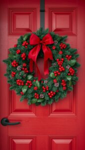Red and Green Themed Wreaths