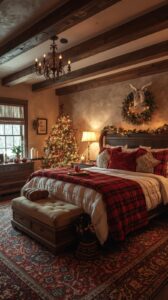 Rustic and Classic Christmas Bedroom Themes