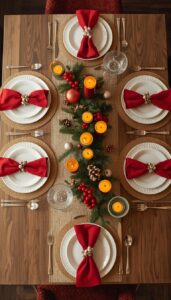 Set a festive breakfast table