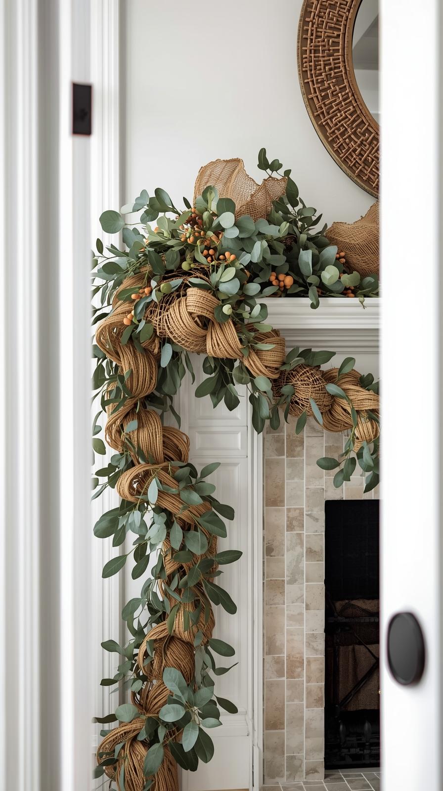 Stylish Garland and Mantel Decor