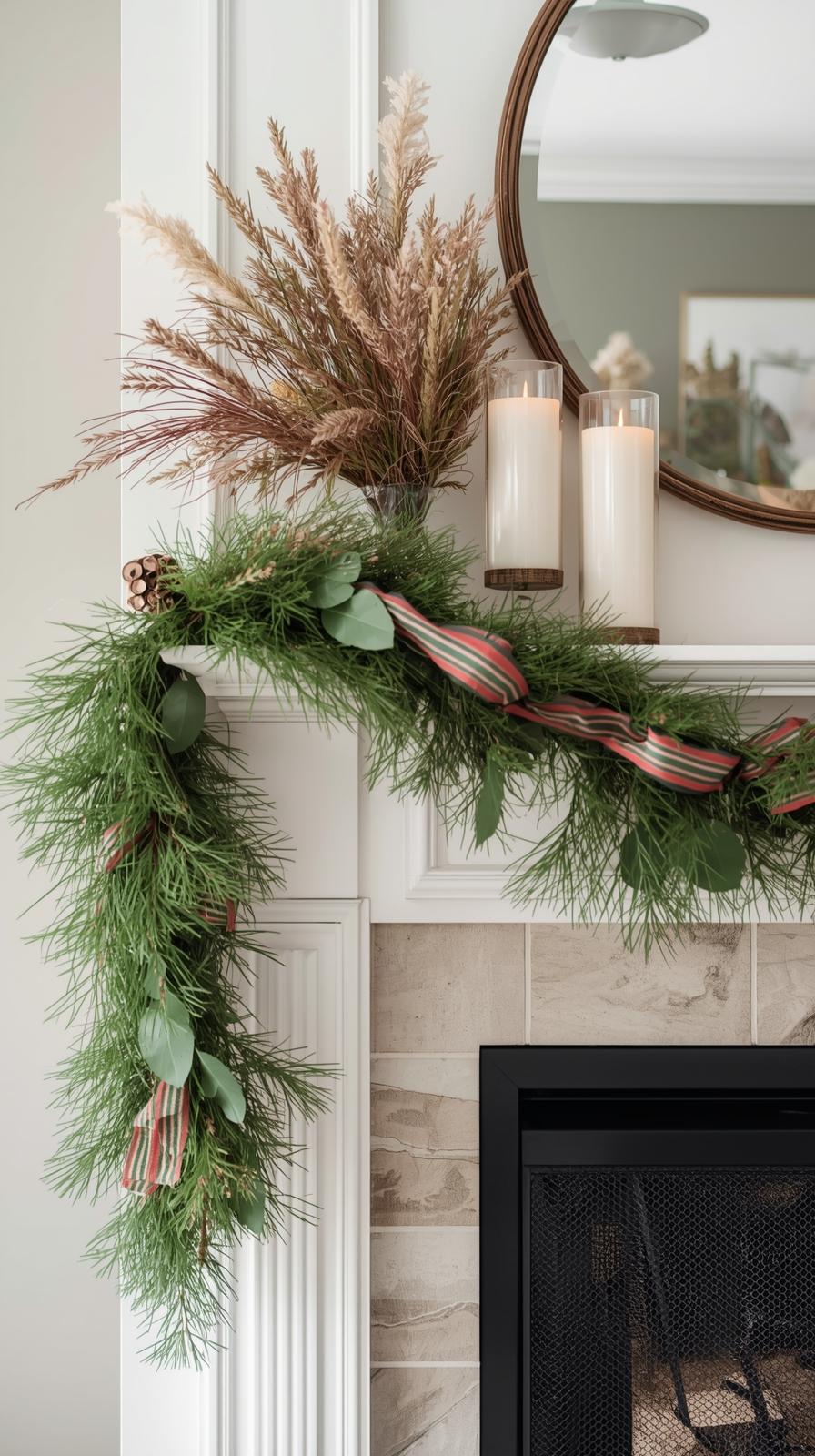 Stylish Garland and Mantel Decor