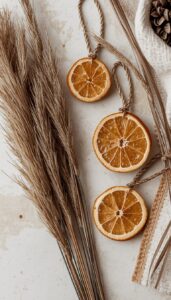 Try dried botanicals like orange slices and grasses