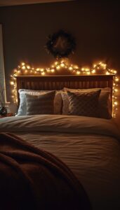 Use fairy lights around the headboard