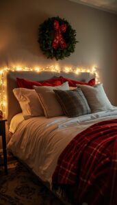 Use fairy lights around the headboard