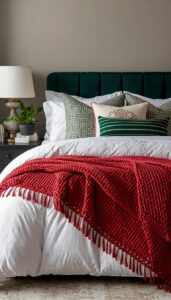 Use subtle accents of holiday colors