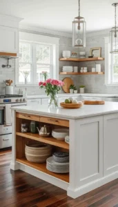 Add open shelves for display items