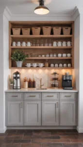 Add open shelving for easy access