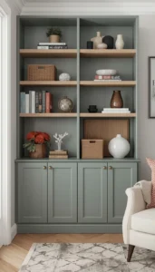 Add shelving units that match decor
