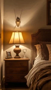 Add table and bedside lamps