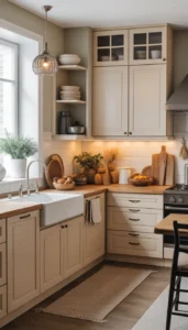 Beige and Cream Cabinets for Cozy Appeal