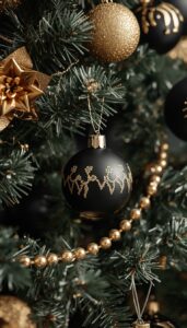 Black and Gold Christmas Ornaments and Home Accents