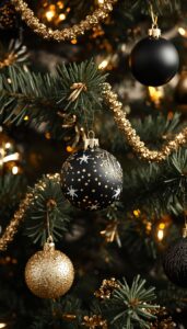 Black and Gold Christmas Ornaments and Home Accents
