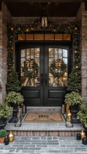 Black and Gold Outdoor Christmas Decor