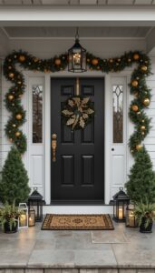 Black and Gold Outdoor Christmas Decor