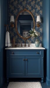 Blue Vanity Styling for a Moody Look