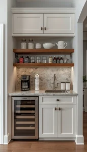 Built In Coffee Bar Cabinets for a Seamless Look