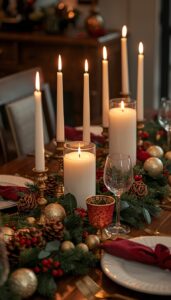 Candle Light Winter Centerpieces