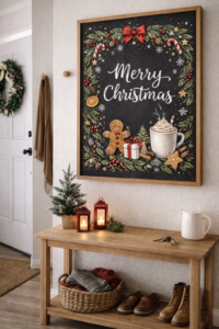 Chalkboard Christmas Art for Entryways