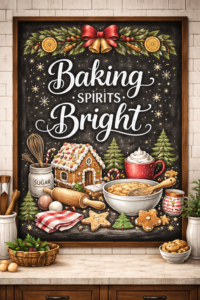 Chalkboard Christmas Art for Kitchens
