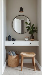 Choose a Floating Shelf or Slim Desk