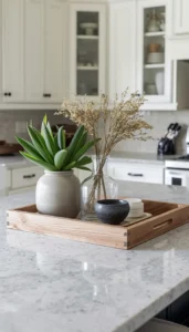 Choose a tray that complements the countertop