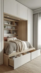Choose beds with storage drawers