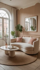 Choose curved sofas or chairs