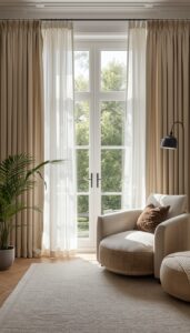 Choose light flowing curtains